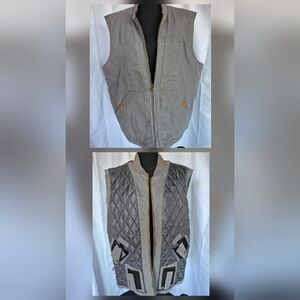 Venado Mens Concealed Carry Vest Sz XL Gray Heavy Duty Canvas Insulated Utility